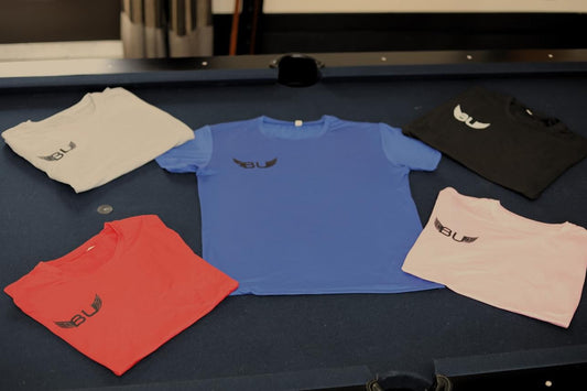BU fitted tees with front design and back design